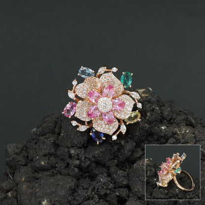 Floral Garden Ring with Ornamental Petals