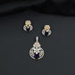 Contemporary floral pendant set showcasing geometric styling and petal cluster accents