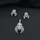 Contemporary floral pendant set showcasing geometric styling and petal cluster accents