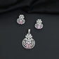 Contemporary floral pendant set showcasing geometric styling and petal cluster accents
