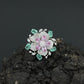 Floral Garden Finger Ring with Ornamental Petal Composition