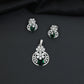 Contemporary floral pendant set showcasing geometric styling and petal cluster accents