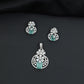 Contemporary floral pendant set showcasing geometric styling and petal cluster accents