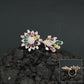 Floral Bouquet Finger Ring with Bloom and Leaf Design