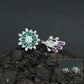 Floral Bouquet Finger Ring with Bloom and Leaf Design