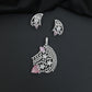 Floral bouquet pendant set with cascading leaf formations and matching earrings