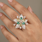 Floral Burst Finger Ring with Nature Inspired Design