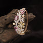 Botanical Vine Rhodium Kada with Decorative Pearl Details