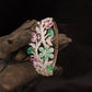 Botanical Vine Rhodium Kada with Decorative Pearl Details