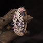 Botanical Vine Rhodium Kada with Decorative Pearl Details