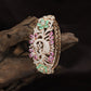 Peacock Motif Rose Gold Kada with Floral Feather Design