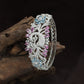 Peacock Motif Rose Gold Kada with Floral Feather Design