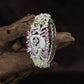 Peacock Motif Rose Gold Kada with Floral Feather Design
