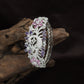 Peacock Motif Rose Gold Kada with Floral Feather Design