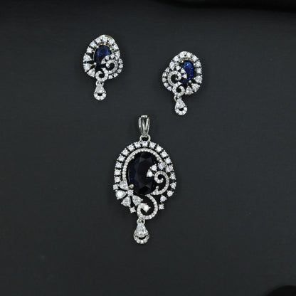 Statement floral pendant set showcasing curved vine craftsmanship and petal clusters