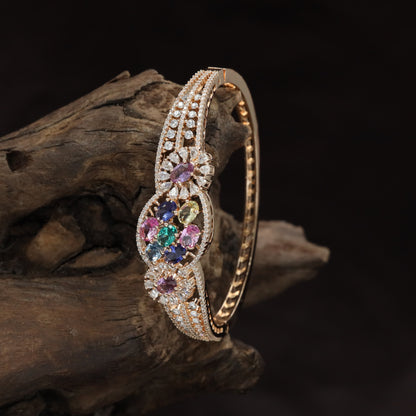 Bloom Inspired Rose Gold Kada with Decorative Border Design