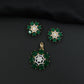 Statement floral pendant set featuring a flower bloom centerpiece and circular petal arrangement