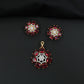 Statement floral pendant set featuring a flower bloom centerpiece and circular petal arrangement