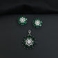Statement floral pendant set featuring a flower bloom centerpiece and circular petal arrangement