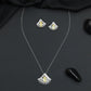 Designer chain with pendant showcasing a fan-inspired silhouette and geometric border detailing