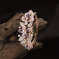 Ornamental Floral Rose Gold Kada with Layered Botanical Elements