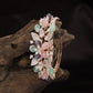 Ornamental Floral Rose Gold Kada with Layered Botanical Elements