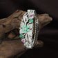 Bloom Spray Rose Gold Kada with Leaf Pattern Styling