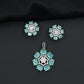 Statement floral pendant set featuring a flower bloom centerpiece and circular petal arrangement