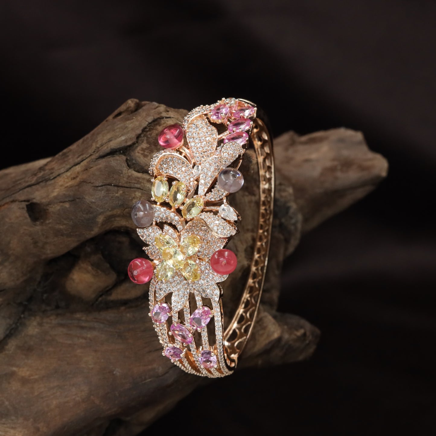 Floral Vine Kada with Pearl Accent Detailing