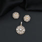 Elegant flower pendant set with circular floral construction and statement centerpiece