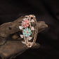 Twin Bloom Crystal Kada with Flowing Vine Design