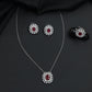Statement pendant chain set with structured geometric detailing and matching studs