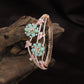 Rose Gold Kada with Twin Bloom Floral Arrangement