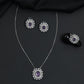 Statement pendant chain set with structured geometric detailing and matching studs