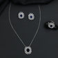 Statement pendant chain set with structured geometric detailing and matching studs