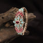 Floral Rosette Crystal Kada with Layered Detailing