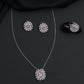 Statement pendant chain set with structured geometric detailing and matching studs