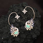 Peacock Design Ear Cuff with Decorative Leaf Arrangement