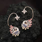 Peacock Design Ear Cuff with Decorative Leaf Arrangement