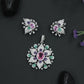 Pendant Set with Leaf Petal Floral Composition