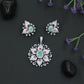 Pendant Set with Leaf Petal Floral Composition