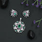 Pendant Set with Leaf Petal Floral Composition