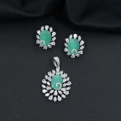 Festive floral pendant set with layered petal detailing and statement centerpiece
