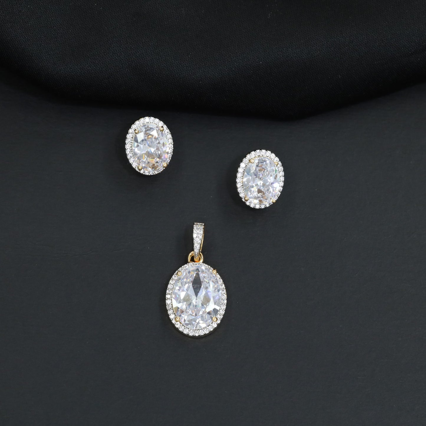 Decorative oval pendant set showcasing timeless craftsmanship and balanced design