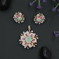 Rose Gold Floral Pendant Set with Openwork Petal Styling