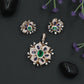 Rose Gold Floral Pendant Set with Openwork Petal Styling