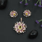 Rose Gold Floral Pendant Set with Openwork Petal Styling