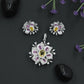 Rose Gold Floral Pendant Set with Openwork Petal Styling