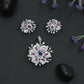 Rose Gold Floral Pendant Set with Openwork Petal Styling