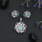 Rose Gold Floral Pendant Set with Openwork Petal Styling